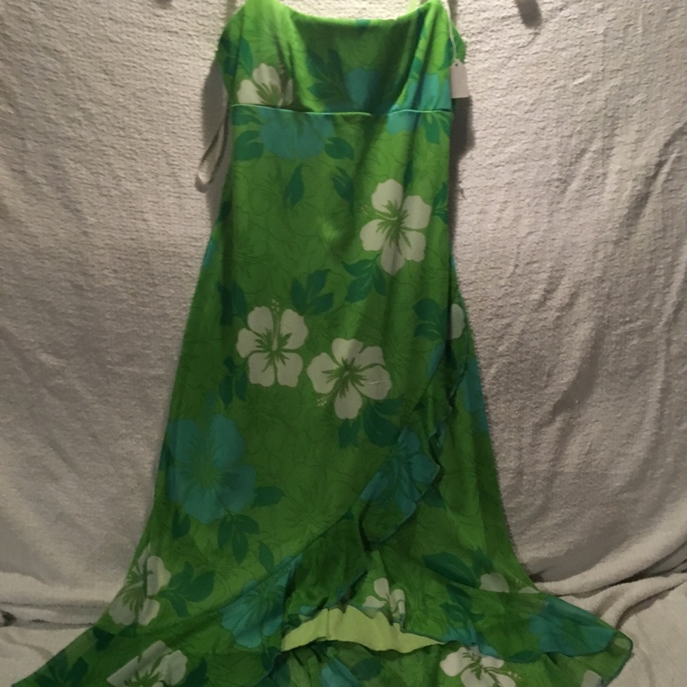 Green floral dress